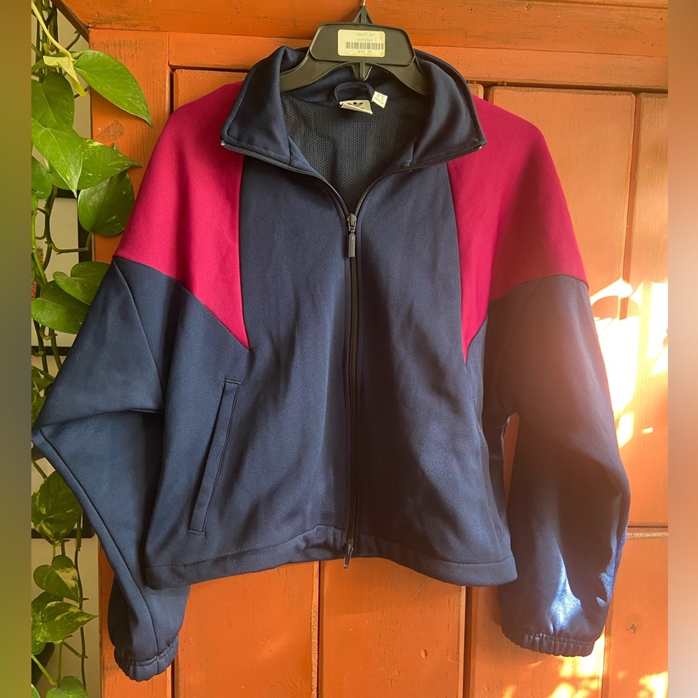 Navy and Raspberry Adidas Track Jacket